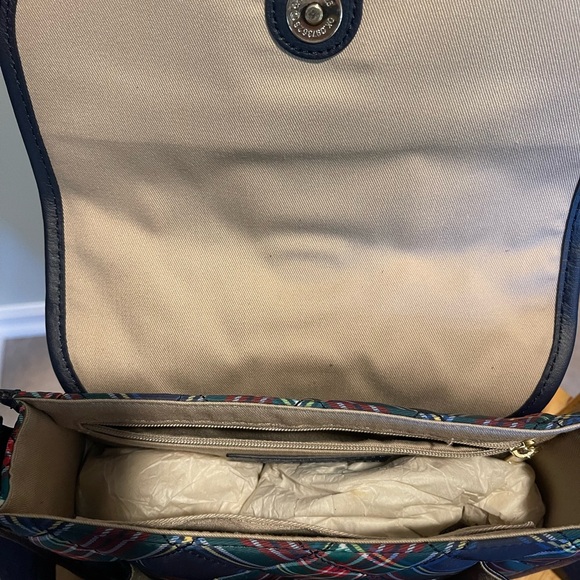 Talbots Navy Plaid Adjustable Shoulder/Crossbody Purse. New Condition Super Cute - Picture 4 of 7